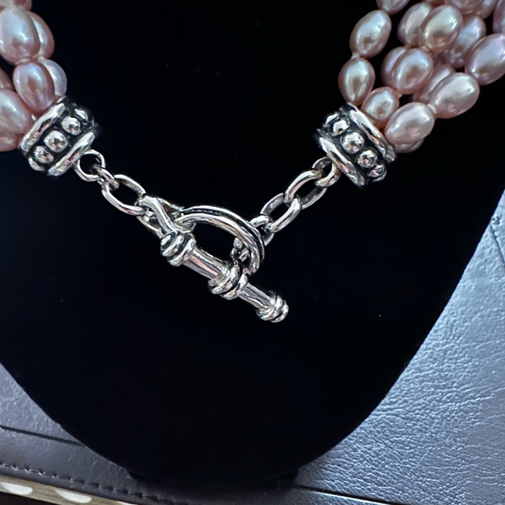 Honora ❤️ 6 Strain Pink Fresh Water Pearl Statement Necklace. Pre❤️Loved - Picture 3 of 13